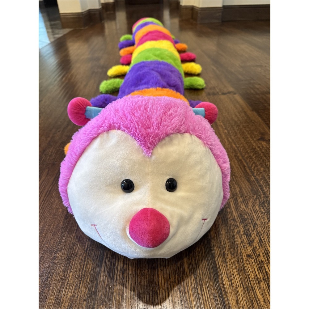 Jumbo Rainbow Colored Caterpillar Plush 8 Feet 4"